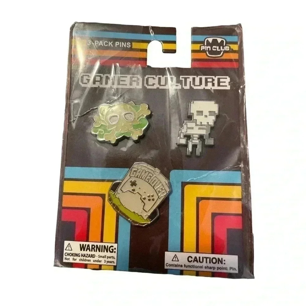 Gamer Culture 3-pack Enamel Pin Set New on Card Video Games Pin Club